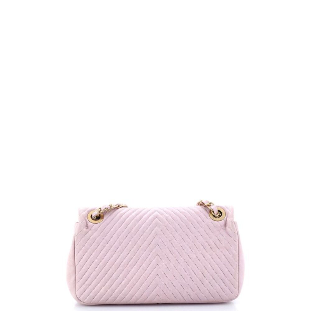 Chanel Medallion Charm Flap Bag Chevron Calfskin Small Pink - Picture 4 of 8